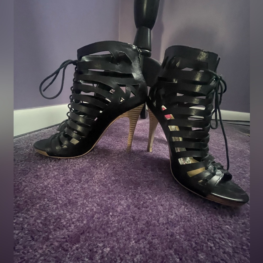 Stylish Open-Toe, Lace-Up, Booties With Tons Of D… - image 5